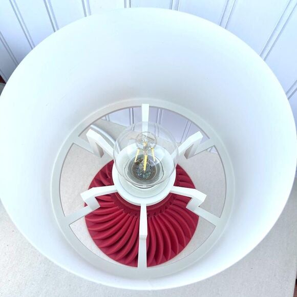 Ridged Table Lamp, Desk Lamp and Shade, Bedside Lamp, Sculptural Design - Picture 6 of 11